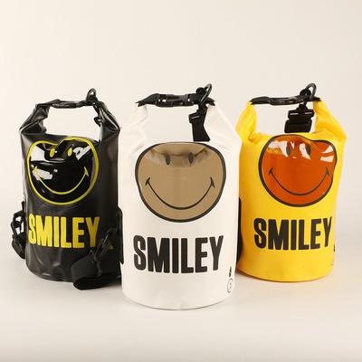 China Wholesale Fashionable Outdoor The Single Shoulder Bag 4L Swimming And Drifting Waterproof Bag With Smile Face for sale