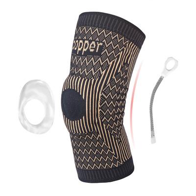 China Hot Selling Adult Ion Knee Protector Knee Brace Silicone Nylon Copper Sports Cycling Elastic Basketball Knee Pads for sale