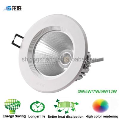 China Plastic CE , Rohs Insulated IC Driver 3w 5w 7w 9w COB Chip Ceiling LED Spotlight for sale