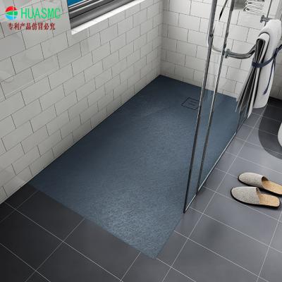 China Modern Rectangle Shower Tray Different Sizes With End Drain SMC Slate Stone Shower Trays for sale