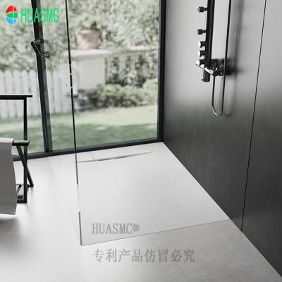 China New EUROPEAN popular SMC slate stone shower tray exclude waste 1800*700mm stone effect walk in tray for sale