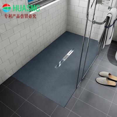 China EUROPEAN SMC New Slate Stone Shower Tray Exclude Waste 1200*900mm Stone Effect Walk In Tray for sale