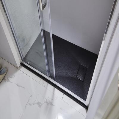 China SMC EUROPEAN Slate Stone Shower Tray And Drain Cover Exclude Waste 900*900mm Stone Effect Walk In Tray for sale