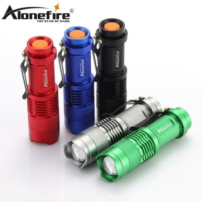 China Camping Alonefire SK68 XPE Q5 Led Portable Mini Flashlight Outdoor Camping Fishing Child Travel Rising Flashing Torch AA Battery Light for sale