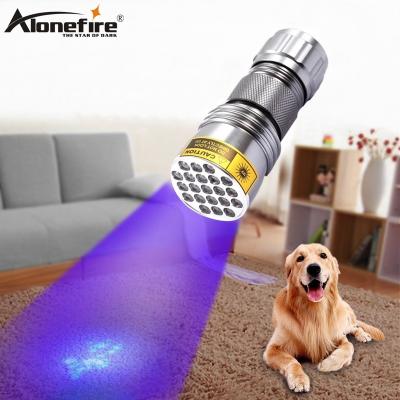 China ALONEFIRE Industrial 21 Ultraviolet 395nm Cat Dog Pet Urine Money Travel Hotel Invisible Ink Detector Light Flashlight AAA UV Ultraviolet Battery for sale