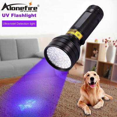 China ALONEFIRE 51UV LED Industrial UV Flashlight 395-400nm Ultraviolet Light 395-400nm Pet Cat Dog Urine Silver Leak Scorpion Detection Torch AA Battery for sale