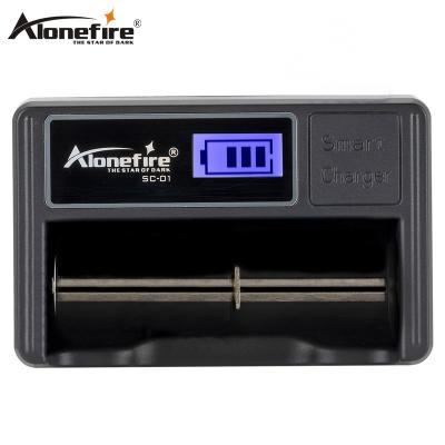 China Alonefire SC-01 USB Smart Battery Charger LCD Display Standard Smart Battery Li-ion 18650 14500 16340 26650 Ni-MH Ni-Cd AAA AA Charger for sale