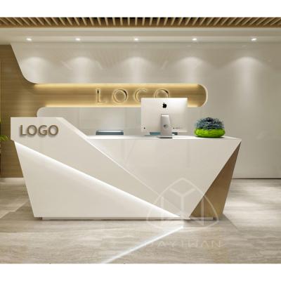 China Color/Size Can Be Customized Modern Style Office Reception Lounge Front Desk High Class Hotel Reception Table Desk for sale