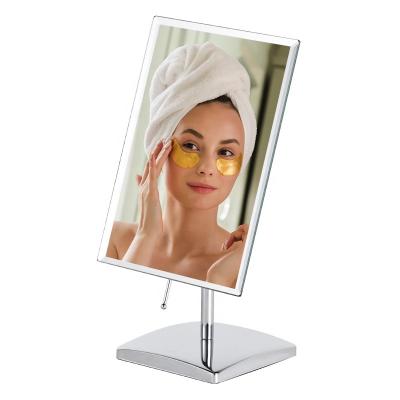 China Personalized Square HD Glass Make Up Use Vanity Table Rack Mirror With Handle for sale