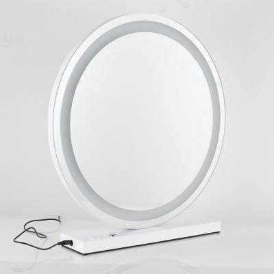 China Big Size Lighted Round Shape Espejo Hollywood Style Beauty Salon Cosmetic Led Bulb Vanity Makeup Mirror for sale