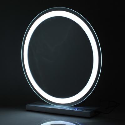 China Large Size Lighted Round Make Up Hollywood Style Beauty Salon Cosmetic Led Bulb Vanity Makeup Round Mirror With Led Light for sale