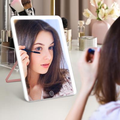 China Greenfrom Makeup Lighted 1500mah Rechargeable Manufacturers Led Vanity Dressing Table Makeup Mirror With Lights GMX1505 for sale