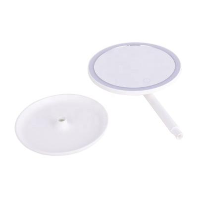 China WHITE Cosmetics Products 8 Inch LED Lit Touch 1200mAh Makeup Table Rechargeable Vanity Sensor Standing Mirror GMS807 for sale