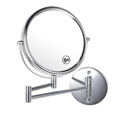 China New Arrival Magnifying Hotel 8 Inch Led Shave Wall Mounted Extendable Hot Selling Makeup Bathroom Mirror GMJ833 for sale