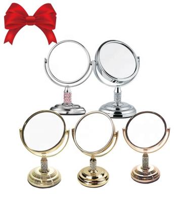 China Double Sided 3 Inch Shinning Small Round Travel 10x Magnification Makeup Mirror for sale