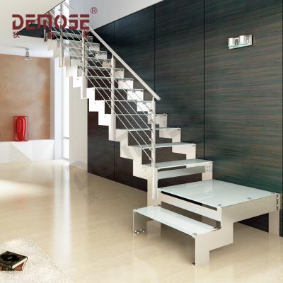 China Indoor/outdoor platform stair steel plate stair picture design/dimension glass tread stiar for sale