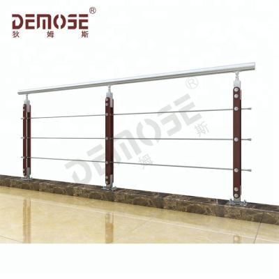 China Indoor Stainless Steel Fence Post / Wood Railing Designs for sale