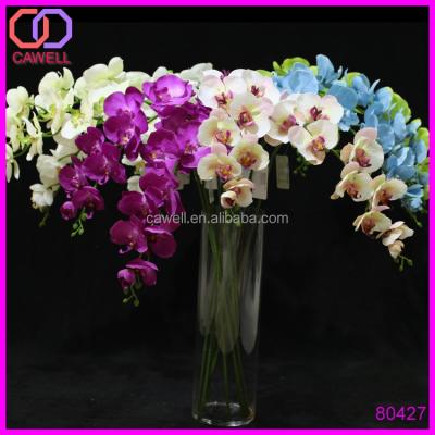 China Direct Multi Colored Latex Orchid Latex Orchid Plant Long Flower Real Touch Artificial Single Stem Multi Colored Artificial Flower for sale