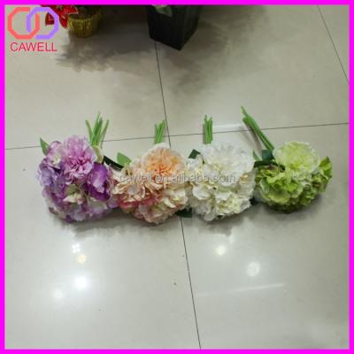 China Hydrangea and tea rose flower bouquet for wedding wedding decoration 7 heads hydrangea flower bouquet and tea rose for wedding wedding decoration for sale