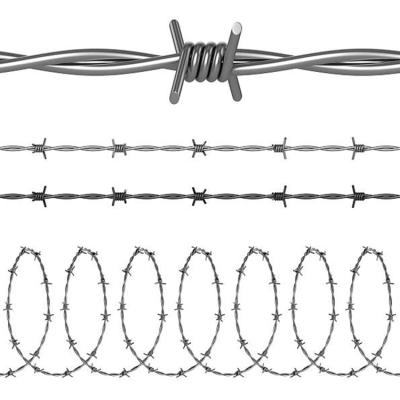 China Pad 1.4mm Electro Galvanized Or Hot Dipped Barbed Wire Fencing Meter Price Barbed Wire Egypt for sale