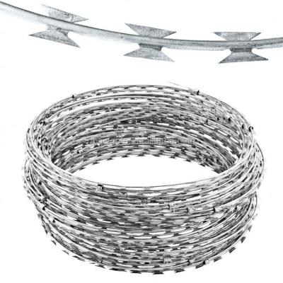 China Protection CBT60 CBT 65 High Security Razor Barbed Wire / Factory Certified Military Razor Wire Barbed Tape for sale