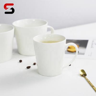 China Viable Wholesale Price 280ml EGRAND Logo Sublimation Ceramic Cup Tea White Custom Coffee Mugs Viable Wholesale Plain White china for sale