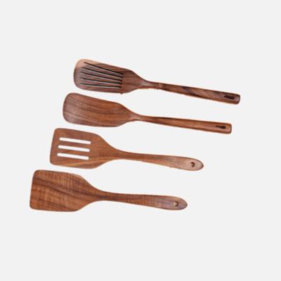 China EGRAND Factory direct sale viable Japanese style household cooking spatula with long handle teak non-stick spatula, customizable logo for sale