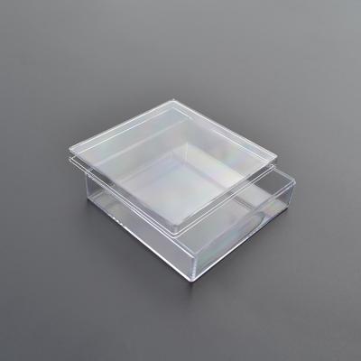 China Wholesale Recyclable 80*80*25MM Universal Clear Square Plastic Gift Box With Magnetic Lid for sale