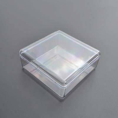 China 92*92*38MM Recyclable Clear Plastic PS Box With Lock New Design Clear Plastic Storage Box for sale