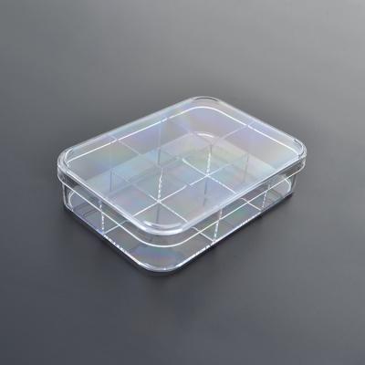 China Recyclable Compartments Plastic Storage Box With Clear Lid for sale