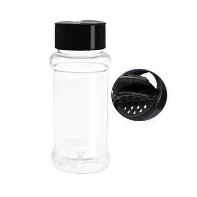 China 10 Ounce 12Oz Viable Black Cap Set Lid Plastic Bottle Pet Spice Jar Adjustable Organizer For Kitchen for sale