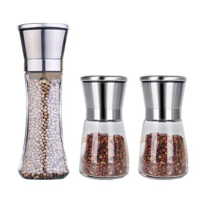 China doo-2 Logo Portable Ceramic Core Mini Spice Salt Pepper Grinder Grinder With Stainless Steel Viable Custom Lid for sale