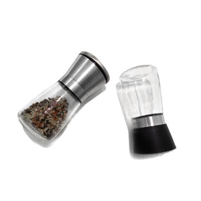 China Viable Hot Sale Portable Machine Salt Pepper Bottle Grinder Mini Food Grinder With Plastic Dry Lid for sale