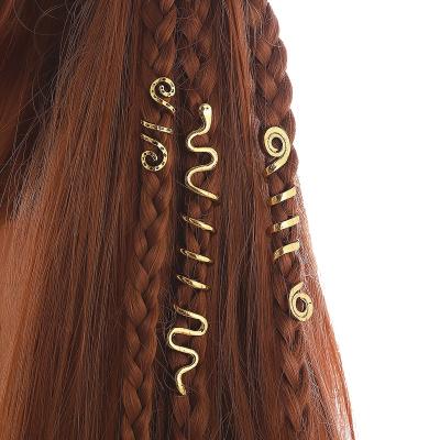 China Fashion Mini Hair Claw Clips Beads Hair Clips For Women Claw Vikings Spiral Hair Beads Rings Dreadlock Decor Accessories For Women for sale