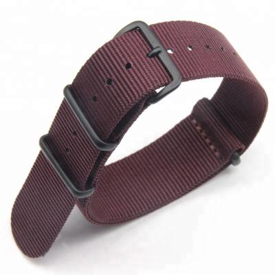 China High Quality Nylon Fabric 22mm Cuff Watch Bands With Black PVD Buckles for sale