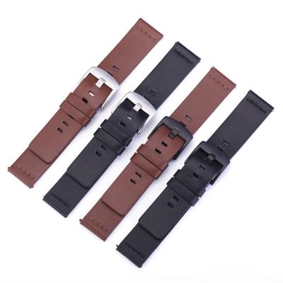 China Quick Return Watch Bands 18mm 20mm 22mm 24mm Spring Bars Black Leather Band Brown Leather Watch Straps for sale