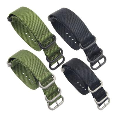 China Different Thick Zulu Nylon Watch Straps Fabric Watch Straps With Steel Buckles Matte Hardware for sale