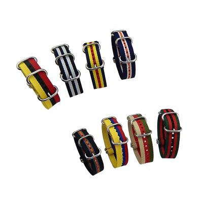 China Fabric Customize Adjustable National Flag Watch Straps Nylon With Zulu Steel Buckle for sale