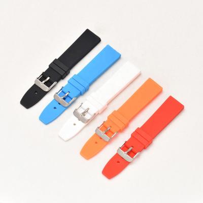 China Soft Colorful Watch Straps Accessories Band Strap 20mm 22mm Silicone Rubber Watch Band for sale