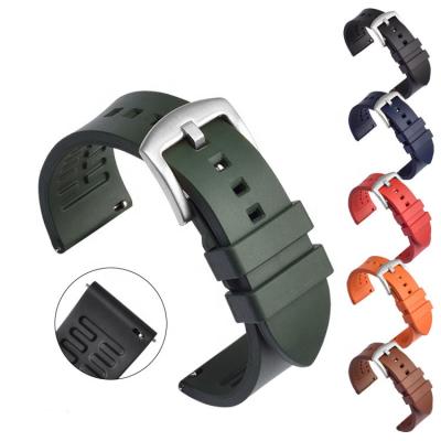 China Fanshion 19mm 20mm 21mm 22mm Waterproof 24mm Fluororubber Watch Straps Rubber Watch Band for sale