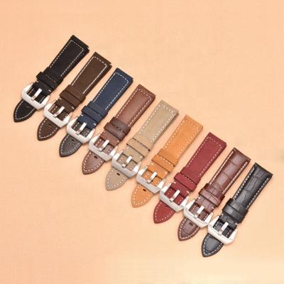 China 20mm 22mm 24mm High Quality 26mm Thick Leather Watch Band Strap Men Watch Bands Straps for sale