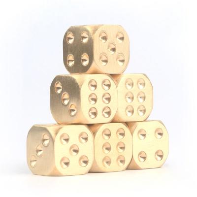 China China Heavy Metal Solid Well Machined Bright Brushed Brass 6 Sides Die Set For Potential Miniature Play for sale