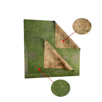 China Premium Design Printing Double Sided Natural Rubber High Non Slip Wargame + Desert Battle Grass Mat for sale