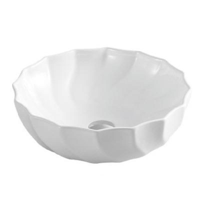 China Modern Chinese Bathroom Factory Direct Sale Ceramic Flower Sink Wash Hand Countertop Art Round Basin for sale