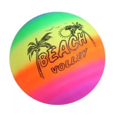 China Hot Selling Rainbow Plastic Cheap Toy Ball Beach Ball Kid Toys With Logo Printing for sale