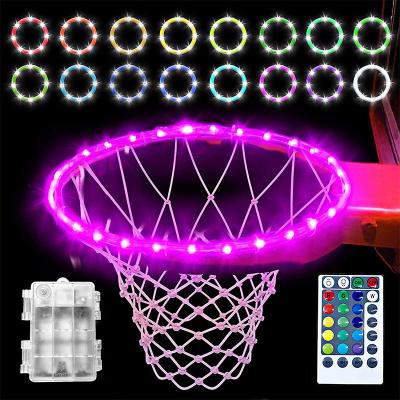 China RGB LED Basketball Hoop Lights with Remoter, 16 Changeable Colors, Waterproof and Super Bright to Play at Night SLT006 for sale