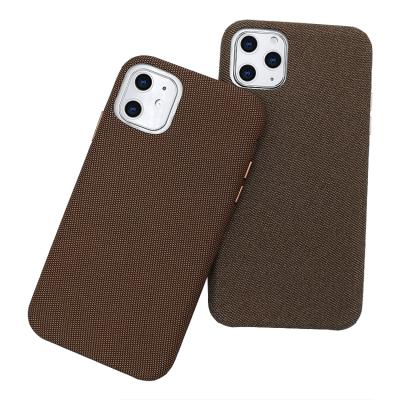 China 2021 Anti-fall Cross-grain Waterproof Vegan Leather Cell Phone Case For iPhone 13 for sale