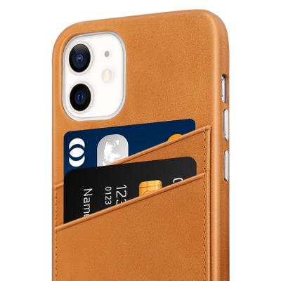 China Top Luxury Grain Anti-fall Leather Phone Case Cowhide Back Cover With Card Holder For iPhone 12 Pro Max for sale