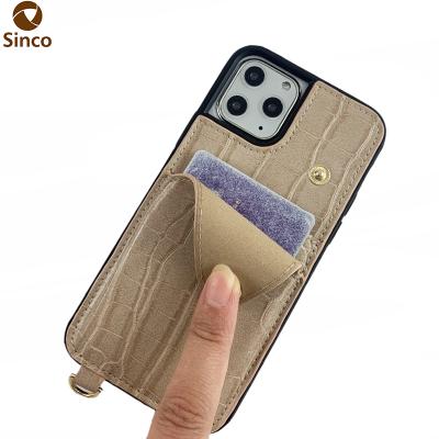 China Women Shockproof Popular Cross - Premium Leather Body Phone Cases Cover Card Slots Phone Case For iPhone 11 for sale