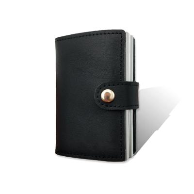 China Luxury high quality leather card holder available customized style with silver clip large capacity for credit card maker for sale